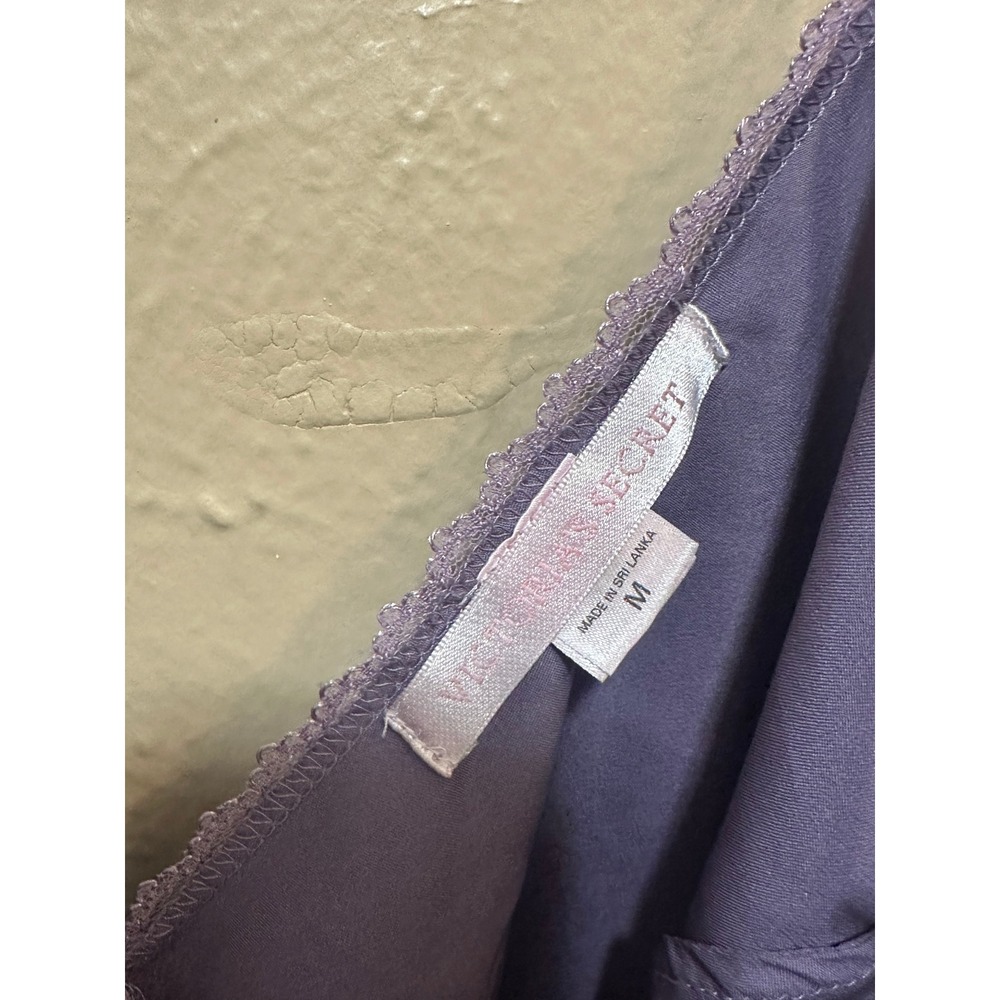 Victoria's Secret Lavender Satin Lace Trim Slip Dress‎ Camisole Lingerie M - Picture 3 of 4